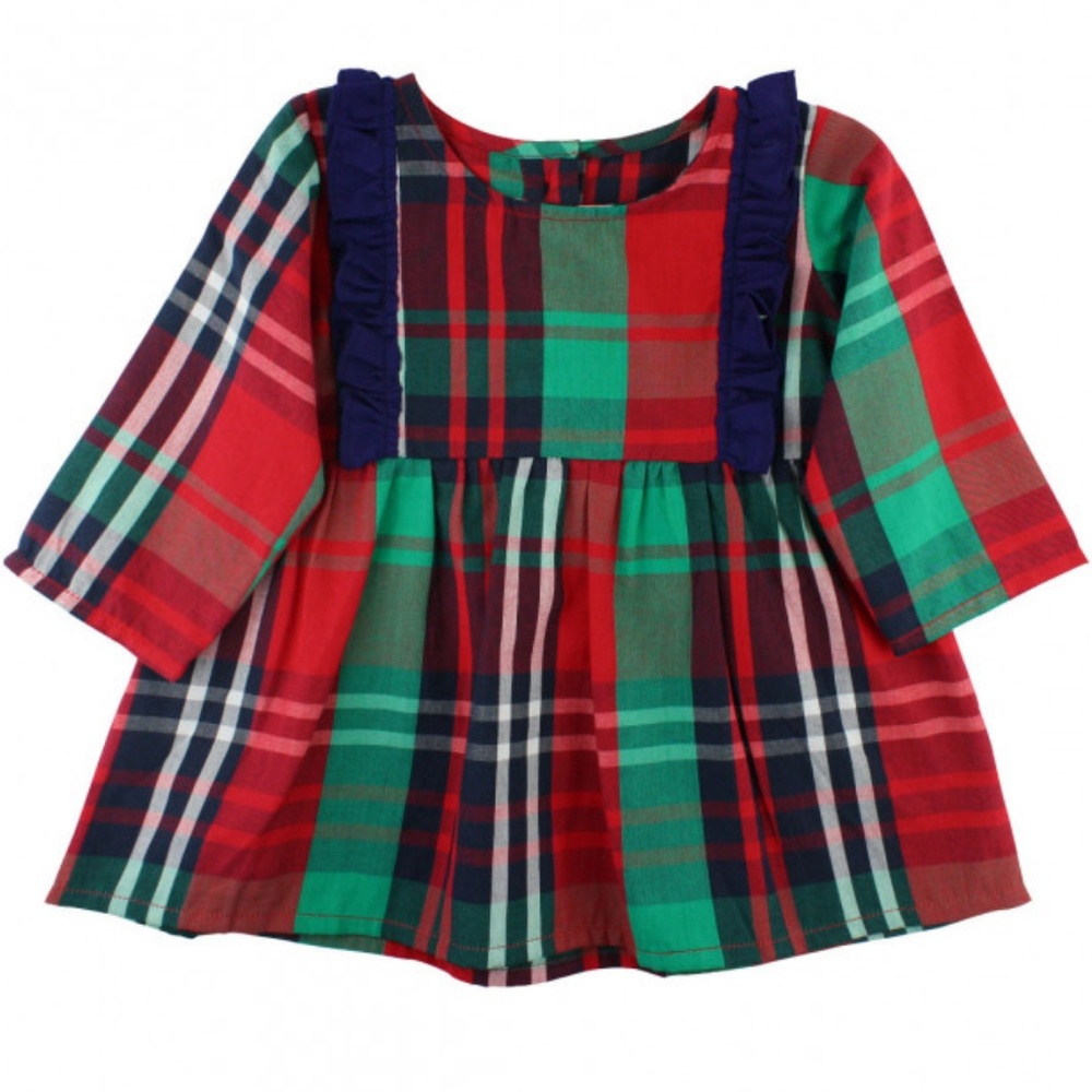 Girls' Christmas Plaid Tunic Top